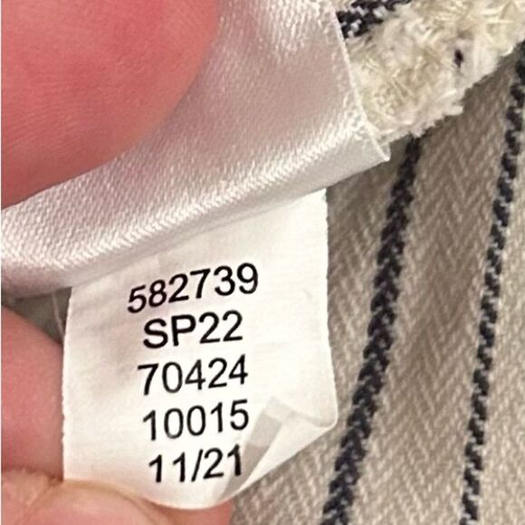 Loft Cream Striped Cotton Blend Jogger Pants Size XL - Picture 4 of 10